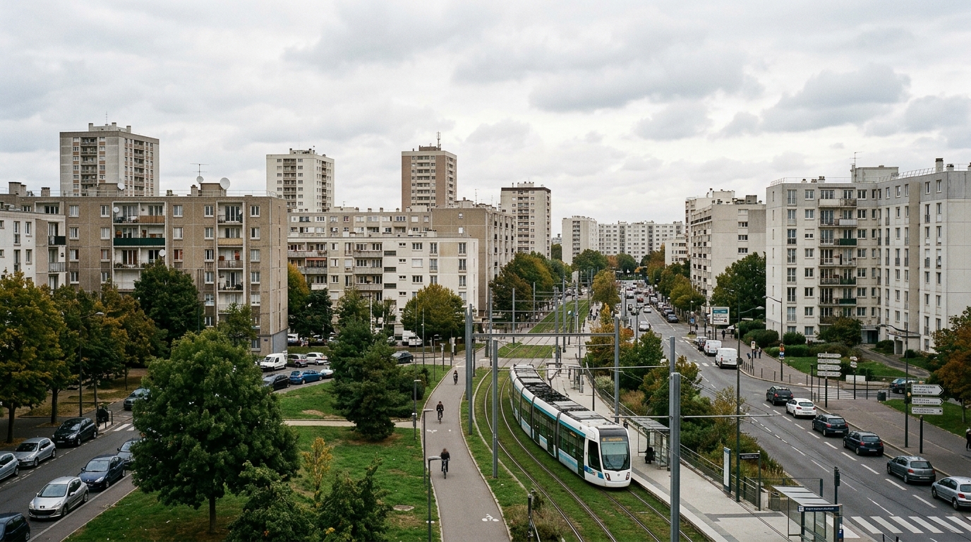 Vue de Vaulx-en-Velin, zone d'intervention de Rongeurs Express pour la dératisation